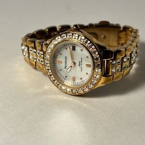 Armitron Gold and Silver Women's Watch with Crystal Details